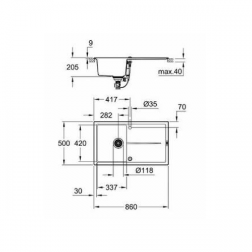 Кухонная мойка GROHE K400 (31640AT0)