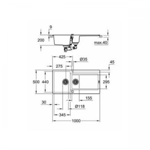Кухонная мойка GROHE K500 (31646AP0)